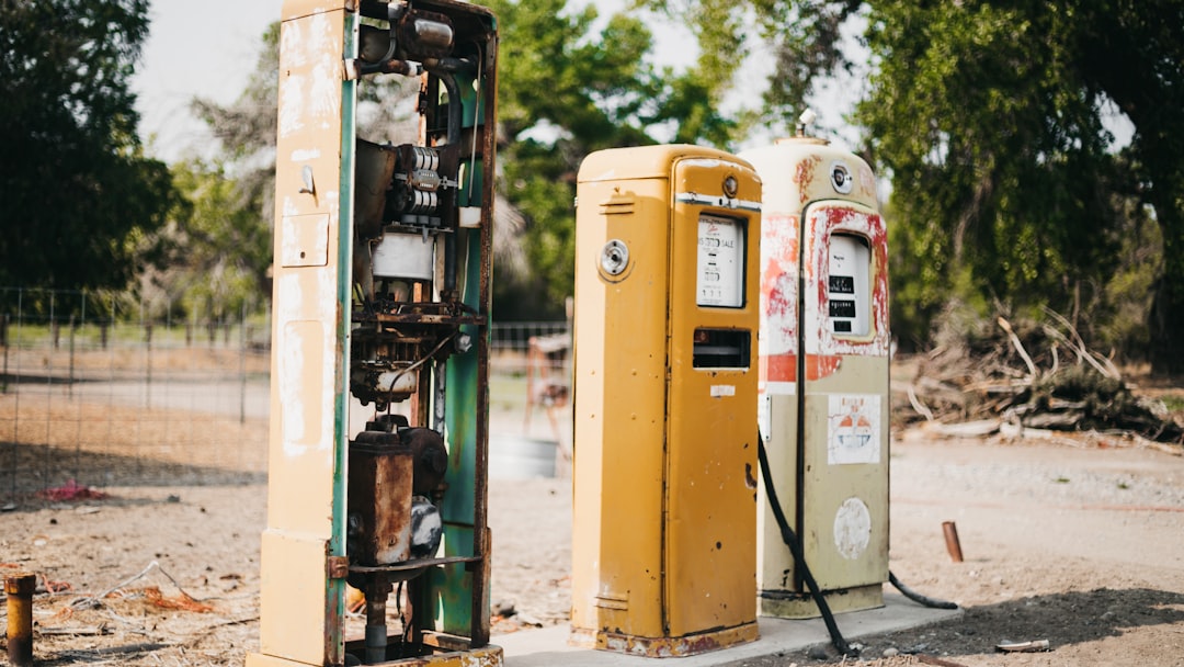 yellow and black gas pump