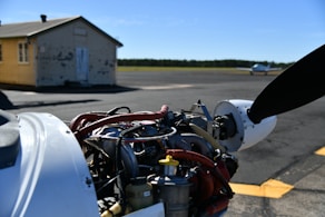 black and red motorcycle engine