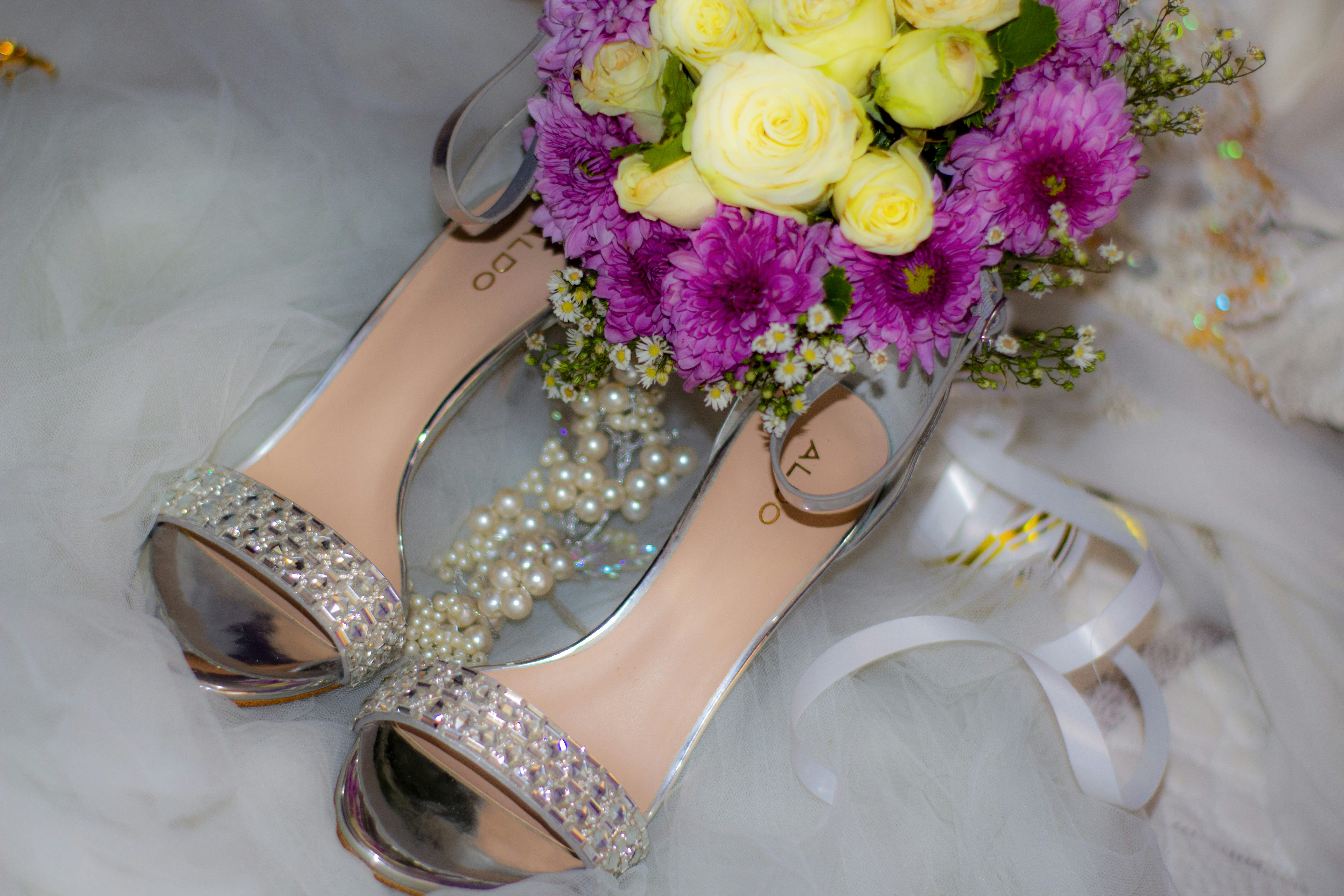 Womens brown and white peep toe sandals