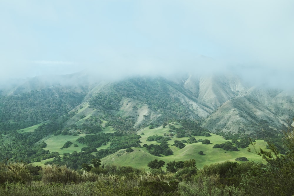 green grass field near mountain during daytime