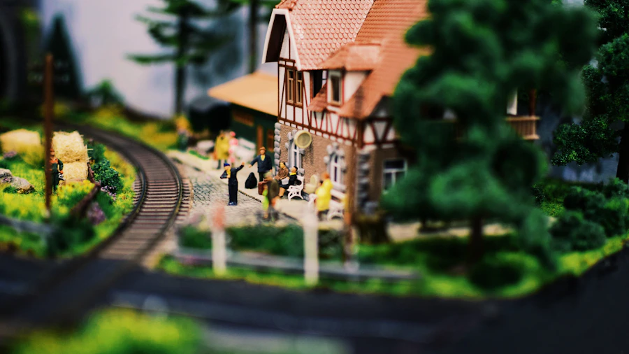Detailed miniature city diorama