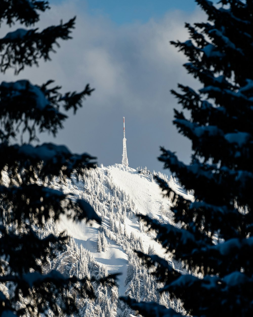 snow covered mountain during daytime