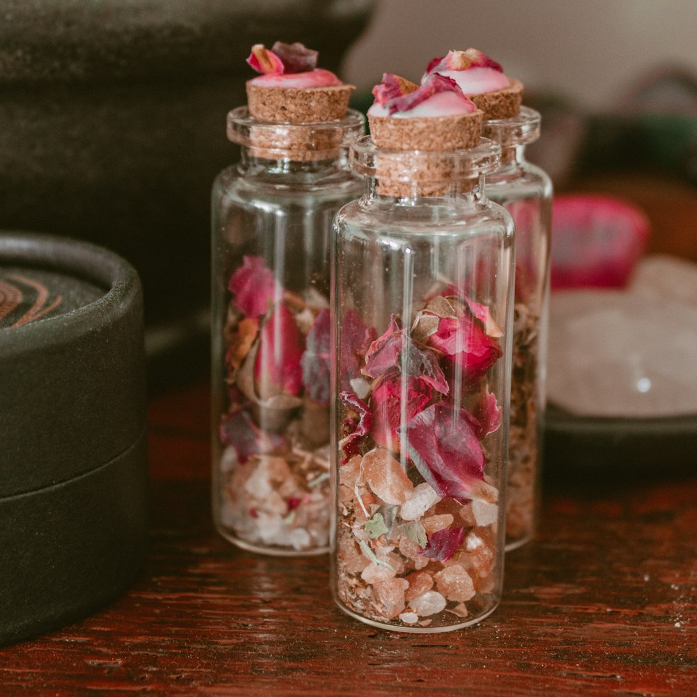 pink and white floral ceramic jar