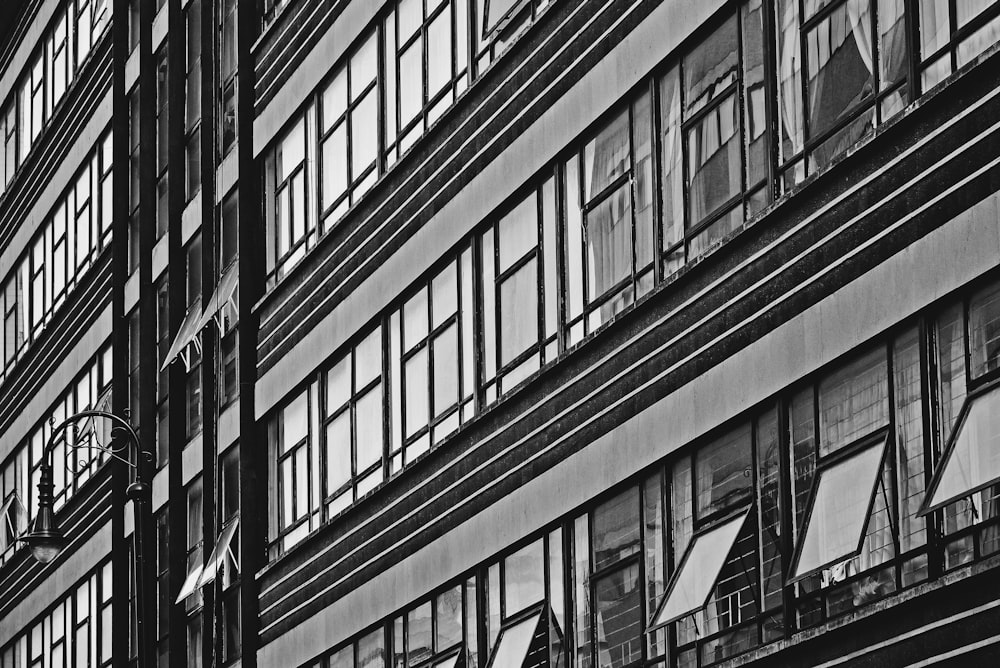 grayscale photo of a building