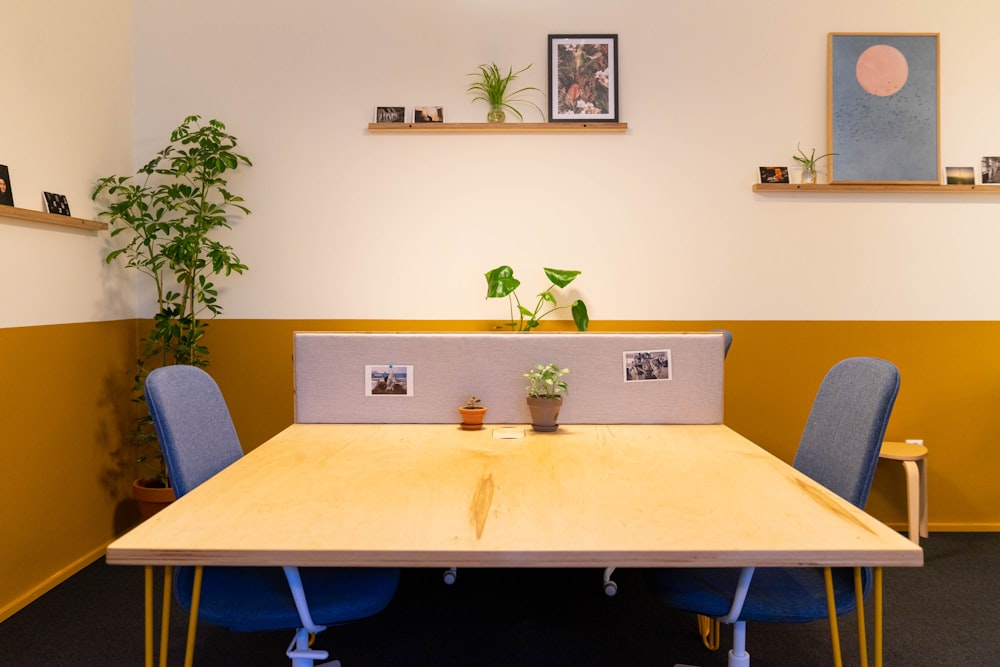 white wooden table with chairs