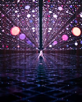 red and white balloons on the road