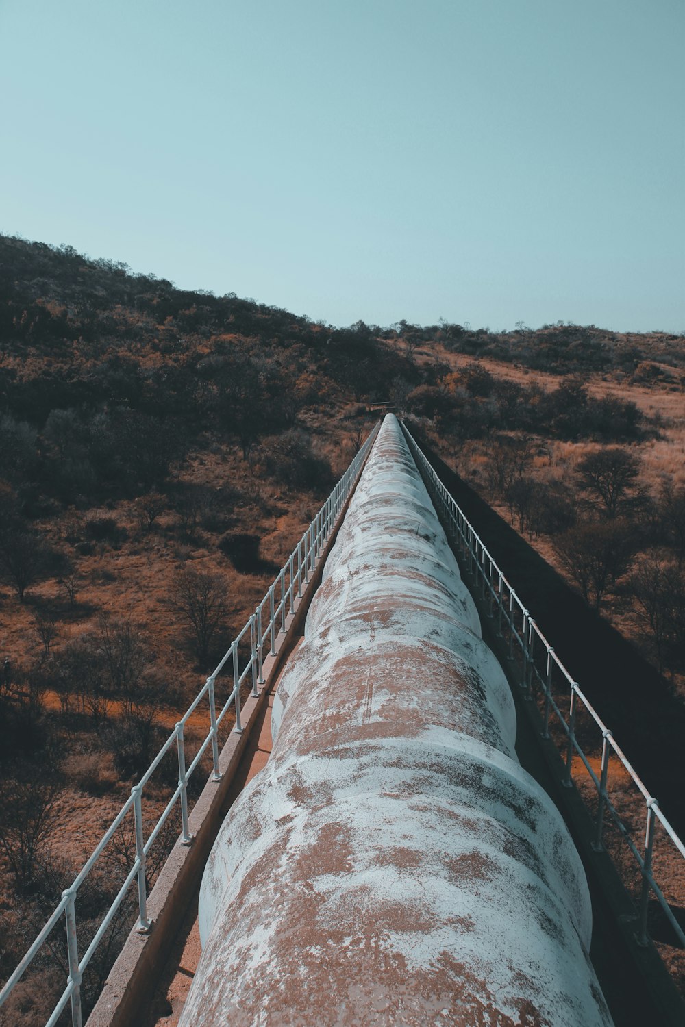 brown and gray metal train rail