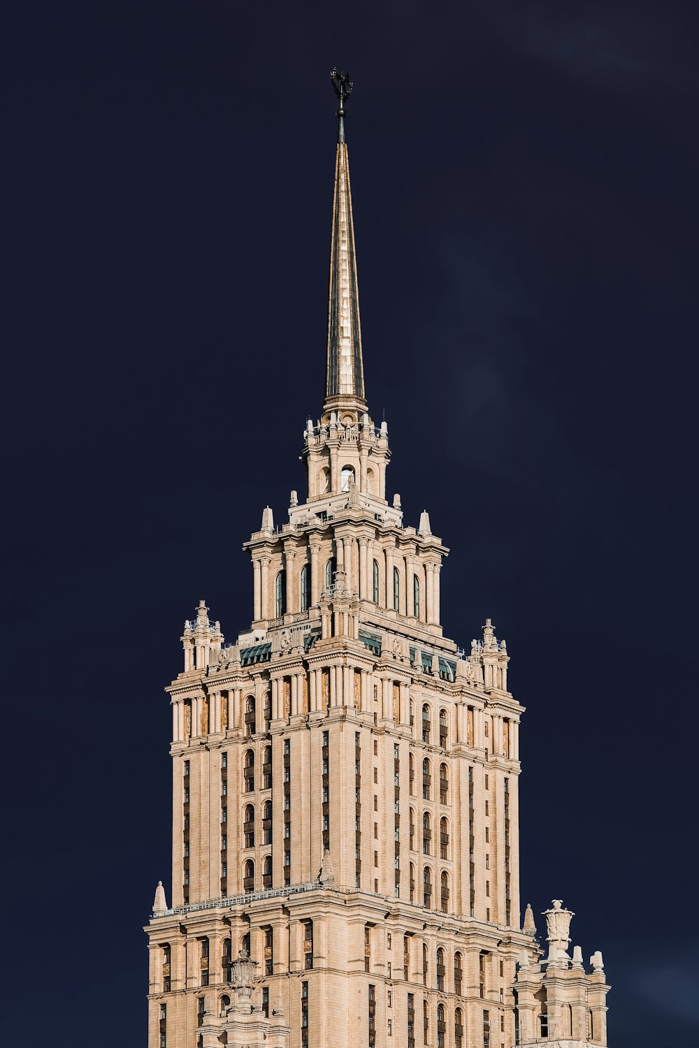 brown concrete building during night time