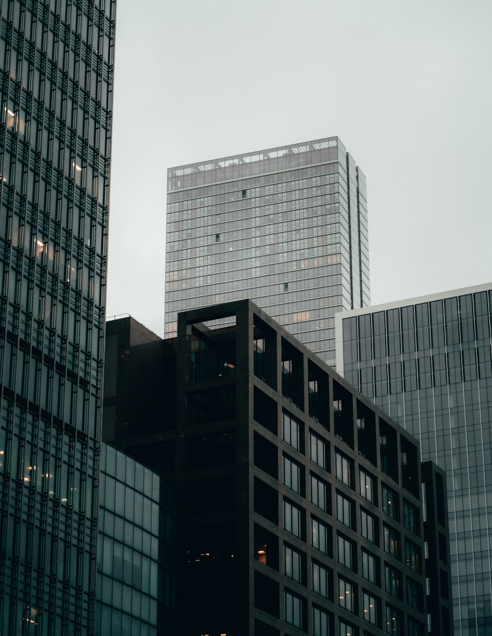 black and white concrete building