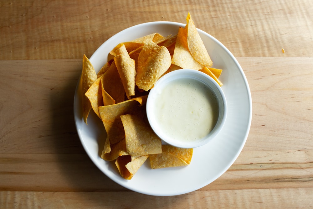 white ceramic bowl with white soup