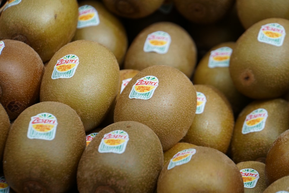 brown and yellow round fruit