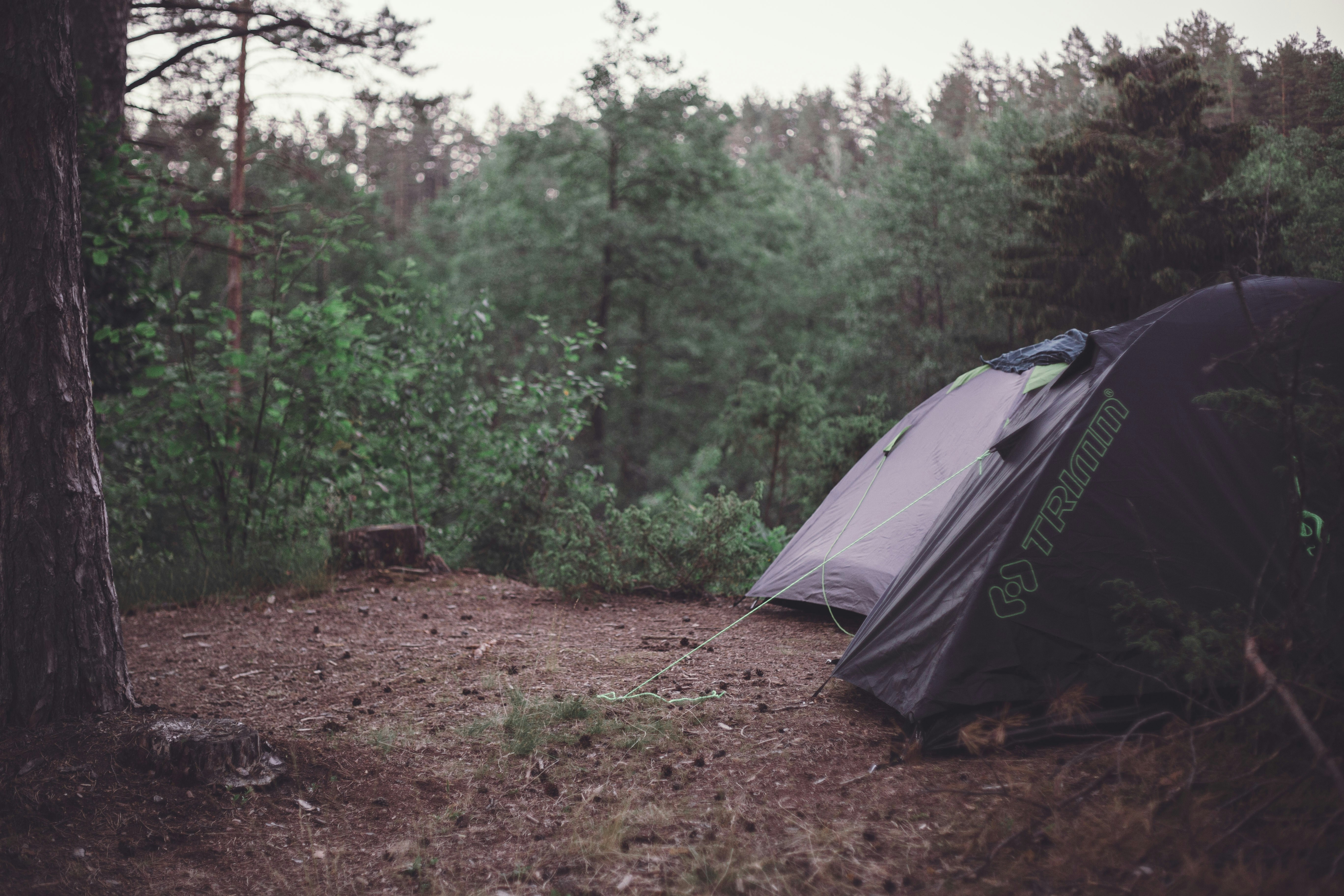 gray tent on brown soil