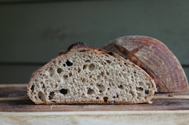 brown bread on white table