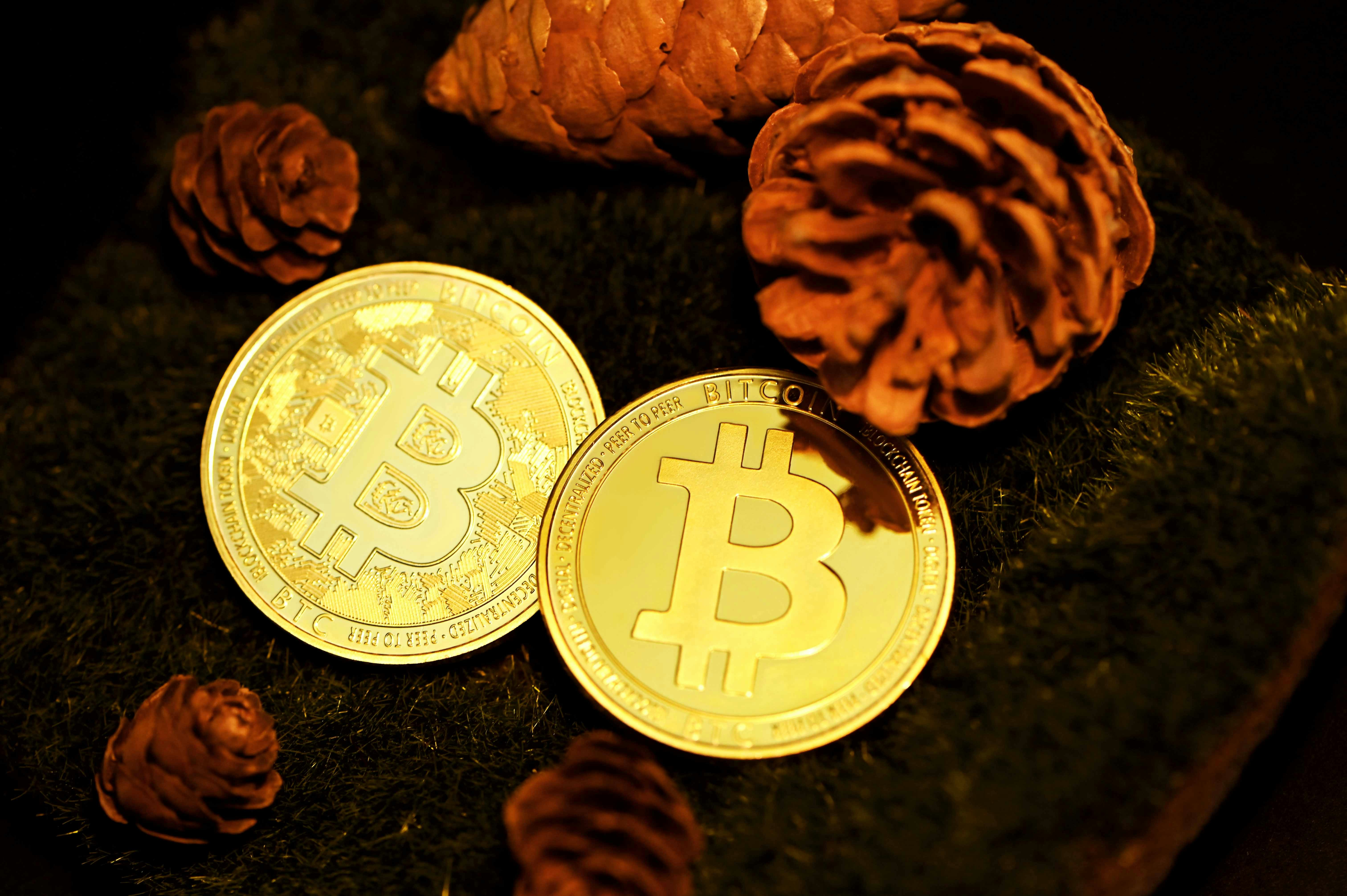 gold round coins on black textile