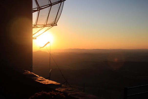 A sunset view over the village with the foundation’s banner fluttering gently in the breeze.