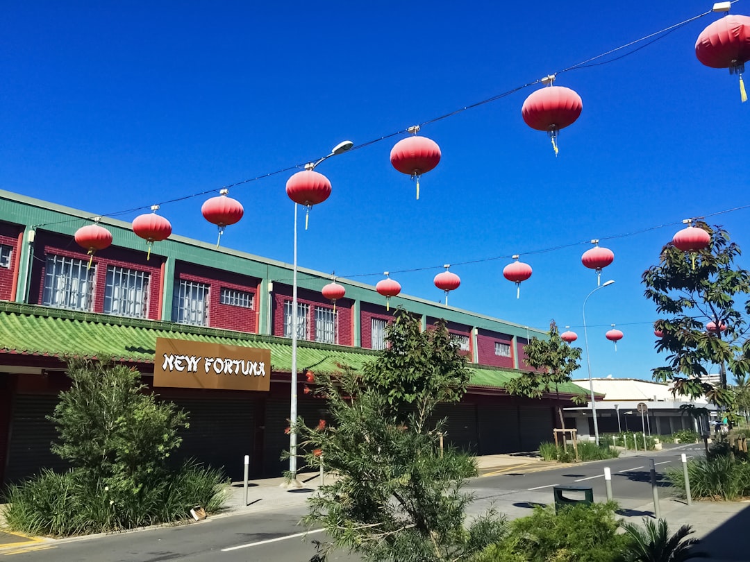 red and white chinese lanterns