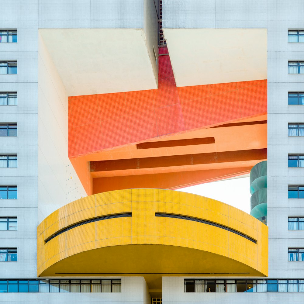 orange and white concrete building