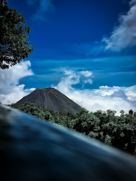 green trees on mountain under blue sky during daytime in Parque Nacional Cerro Verde El Salvador