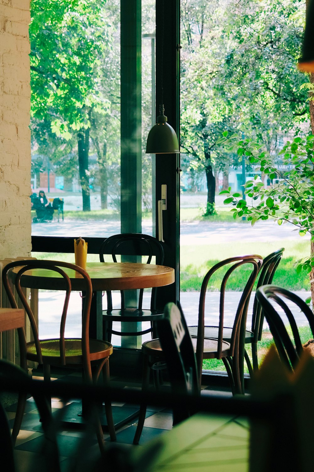 brown wooden table and chairs