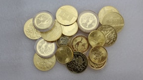 gold coins in pile