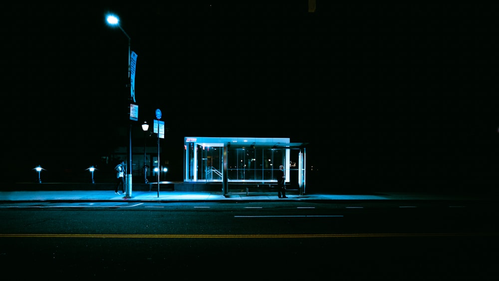 white and black train on rail during night time