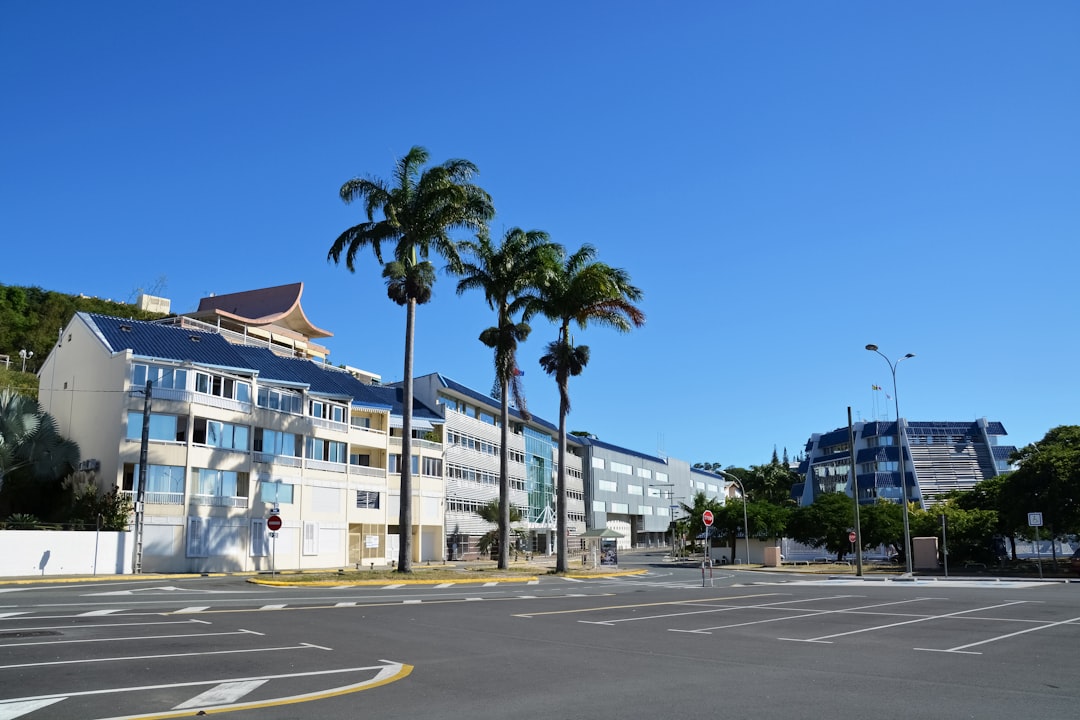 white concrete building near palm trees during daytime