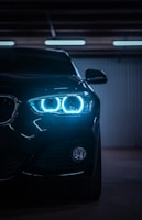 black car with blue light