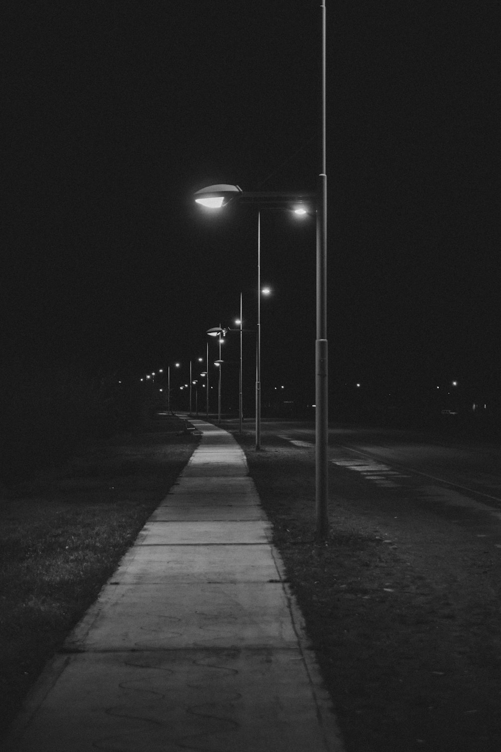 Street Light Turned On During Night Time Photo – Free Path Image On Unsplash