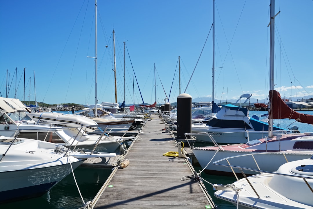 white and blue boats on dock during daytime