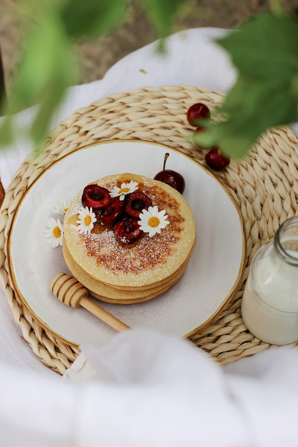 strawberry cake on white ceramic plate