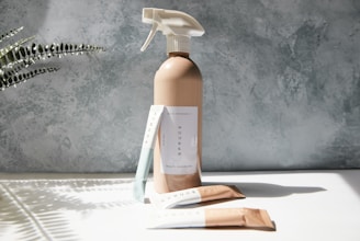 white and brown plastic bottle
