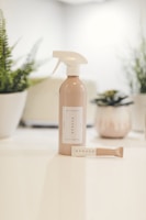 white and brown plastic bottle
