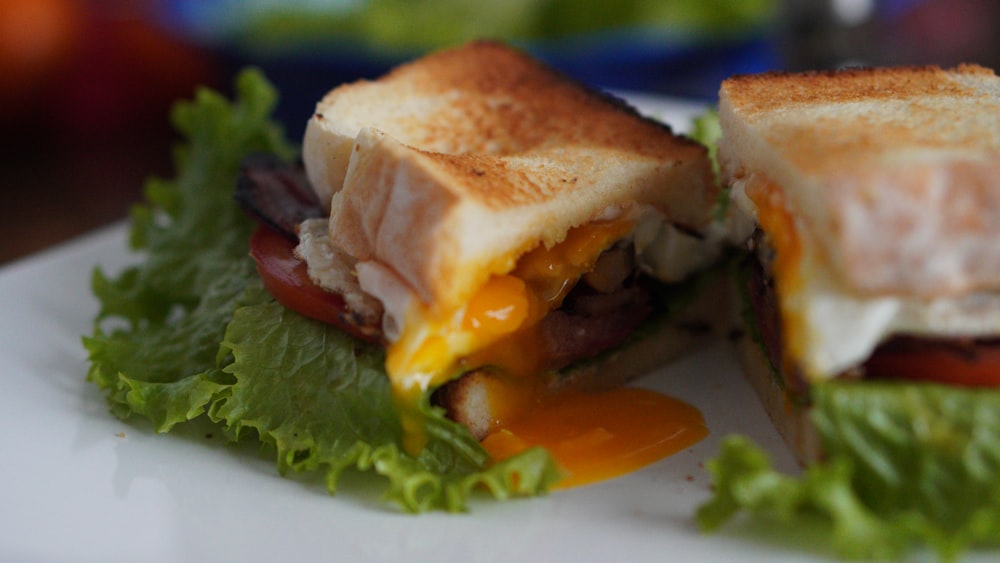 burger with vegetable and meat on white ceramic plate