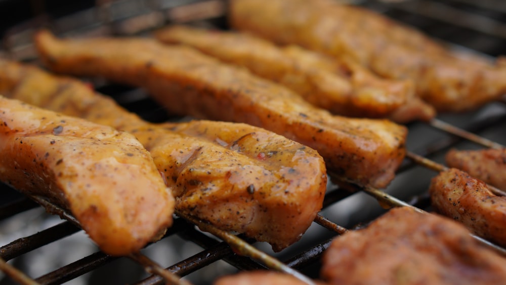 grilled meat on charcoal grill