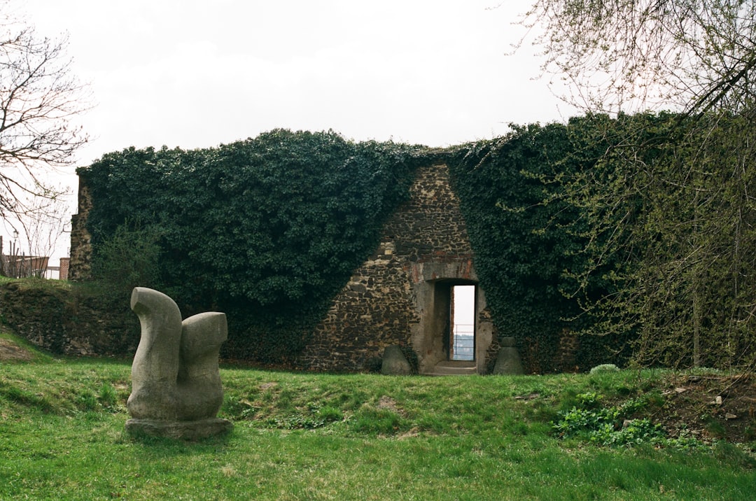 gray stone house near green grass field during daytime