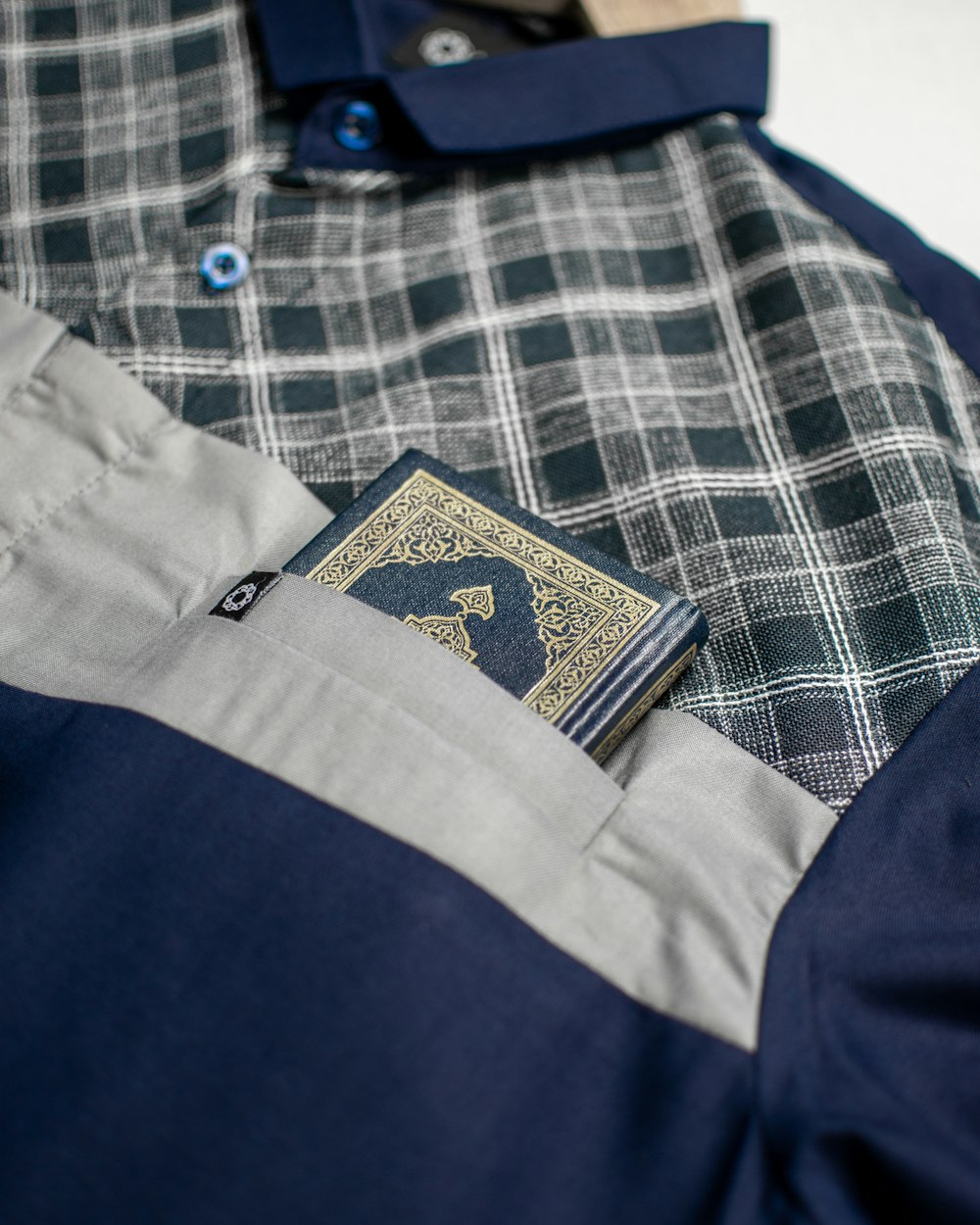 camicia button up a quadri blu e bianca