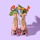 A pair of pink roller skates adorned with vibrant flowers emerging from the tops. The flowers are red, orange, and yellow with green leaves. The wheels of the skates are translucent and pink, set against a light purple background.