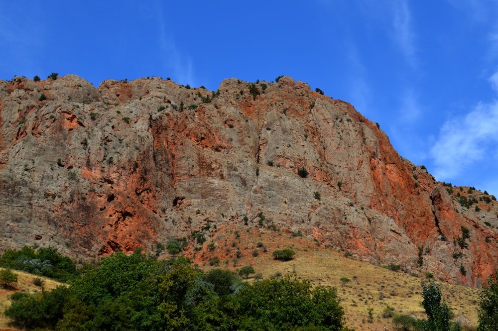 brown rocky mountain under blue sky during daytime