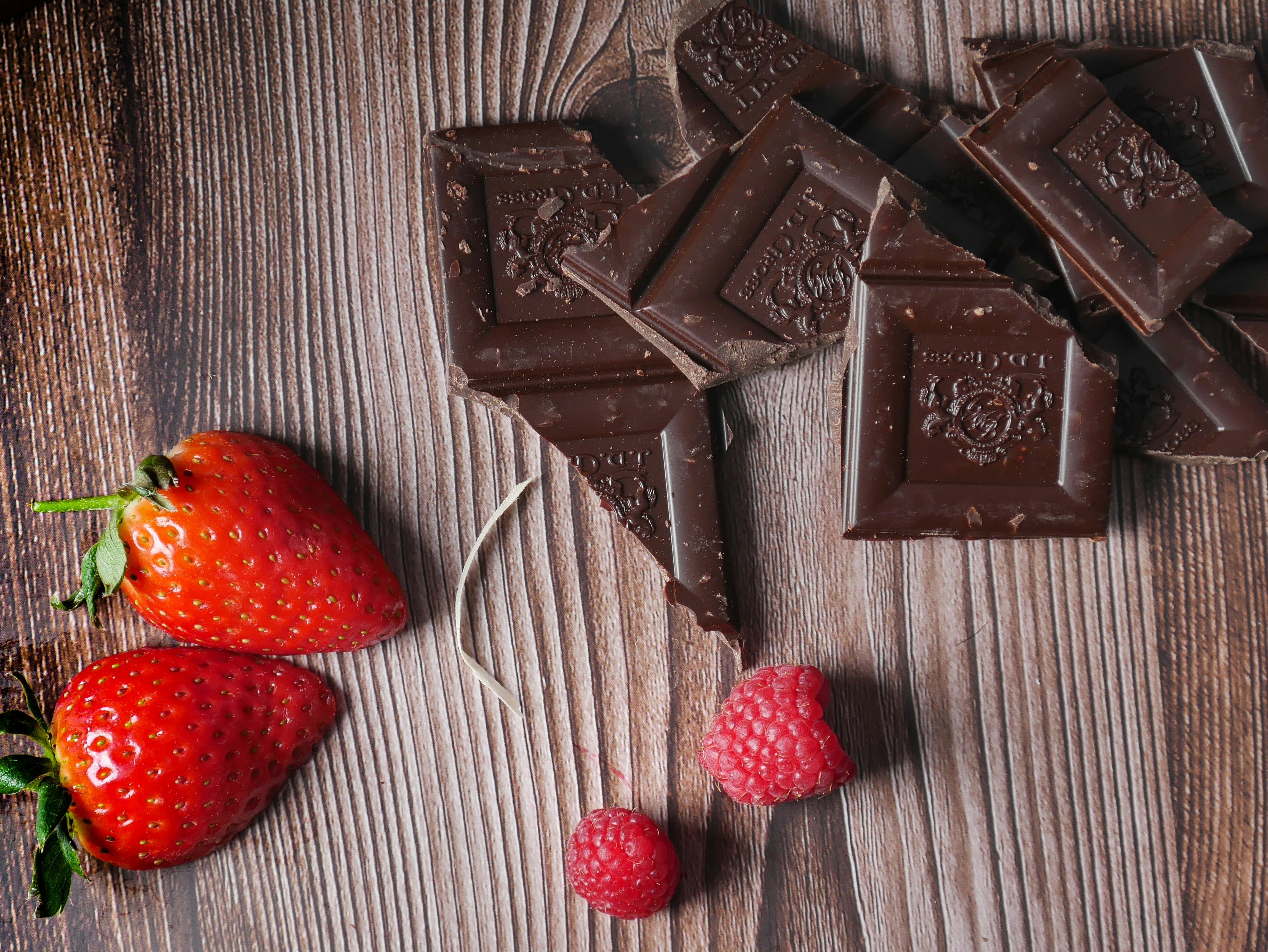 chocolate bar on brown wooden table