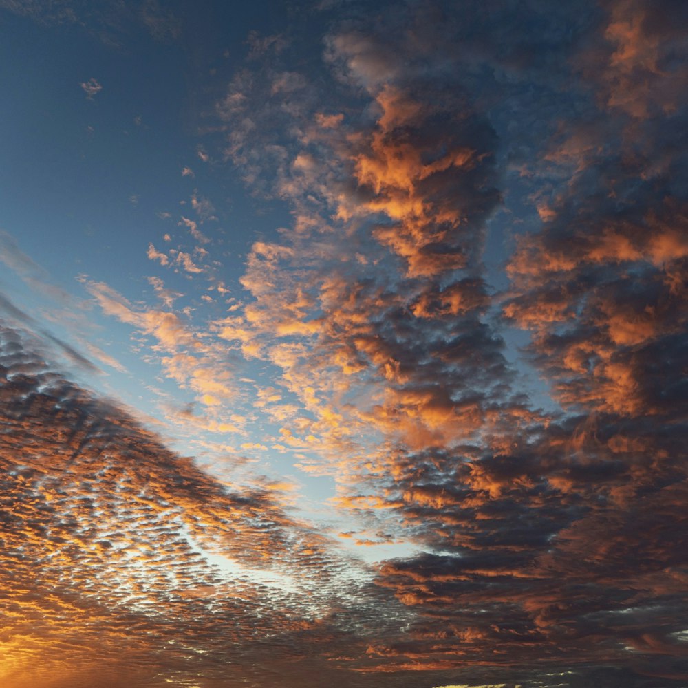 blue and white cloudy sky