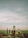 A group of farmers working together in a lush green field under a clear blue sky.
