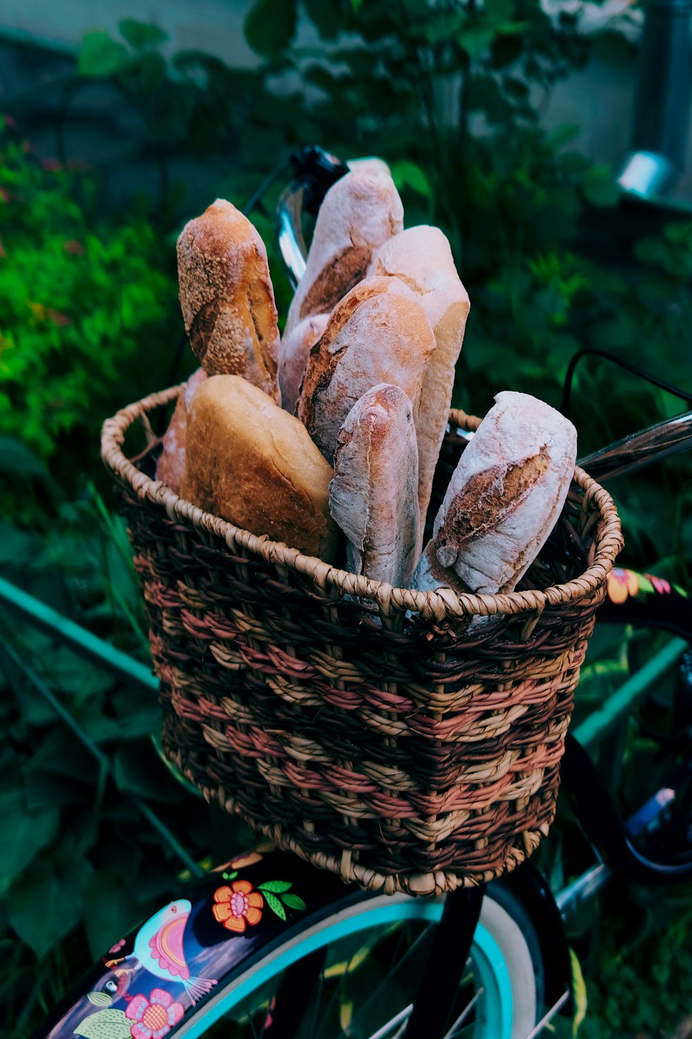 brown bread in brown woven basket