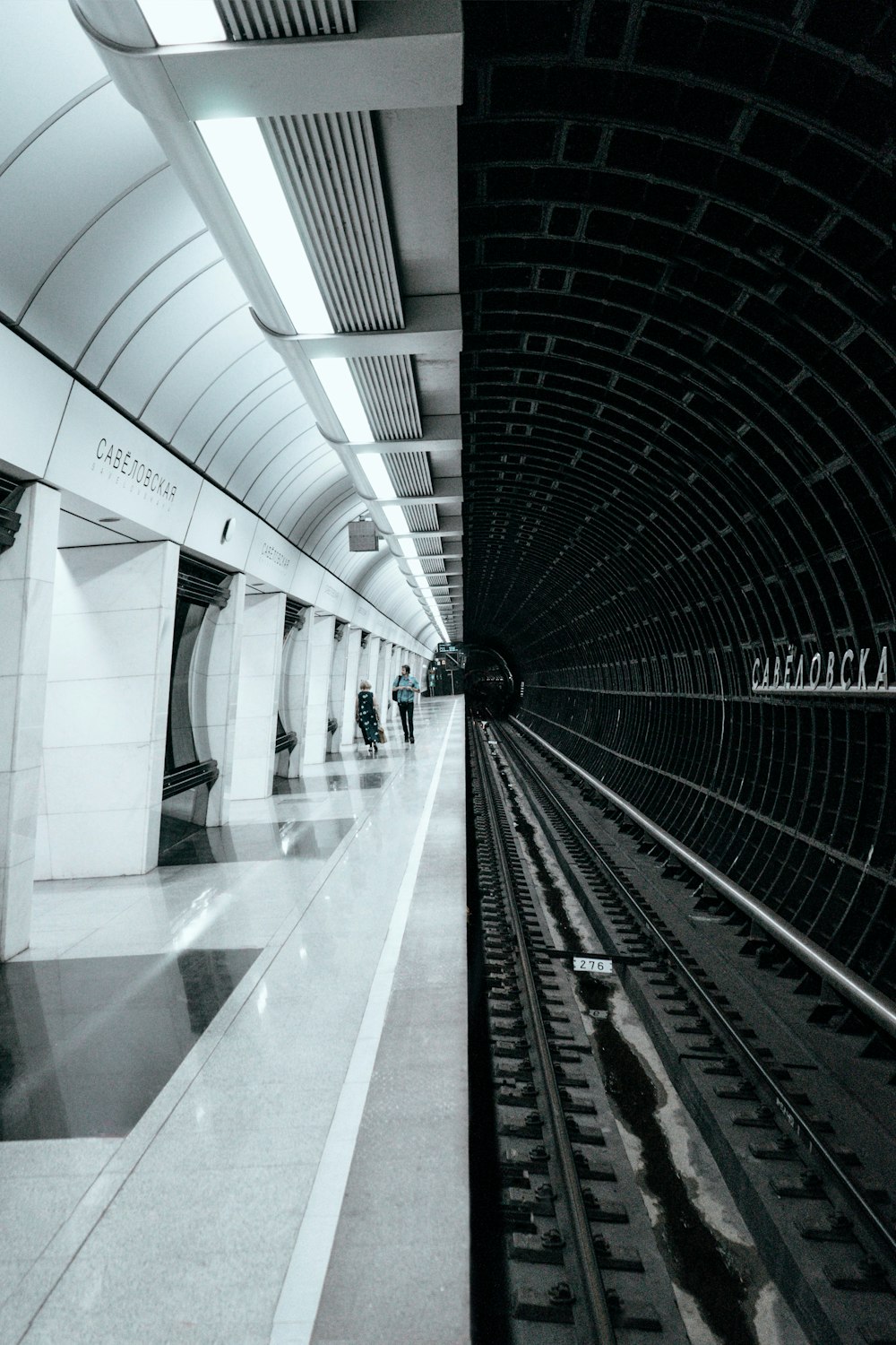 train rail in a tunnel