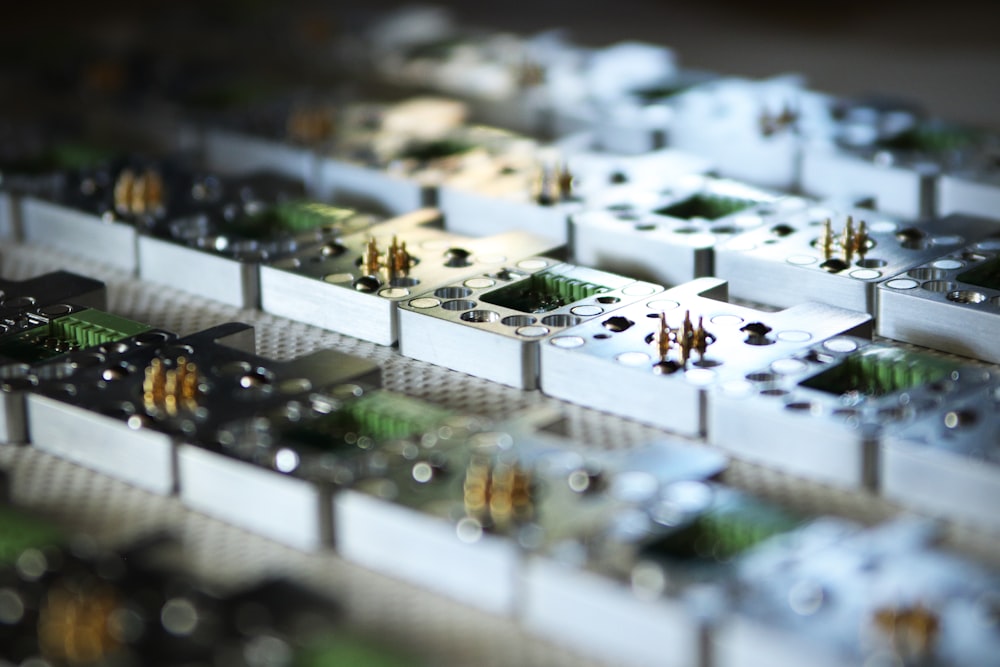 white and brown houses in tilt shift lens