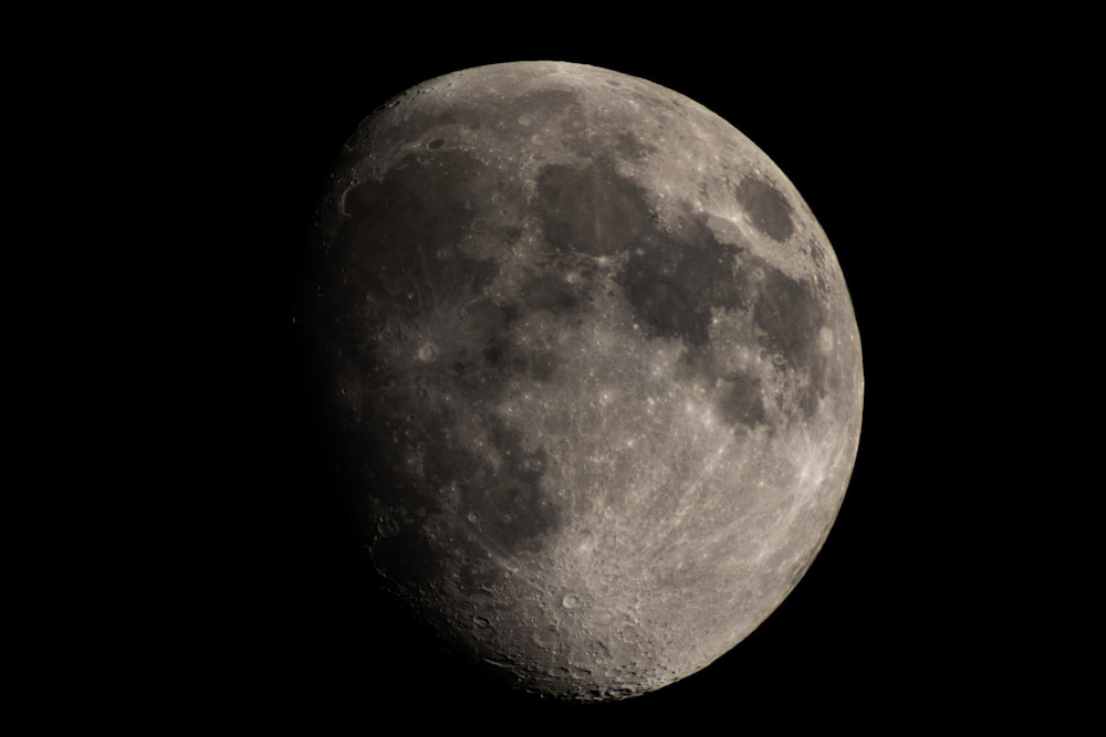 full moon in dark night sky