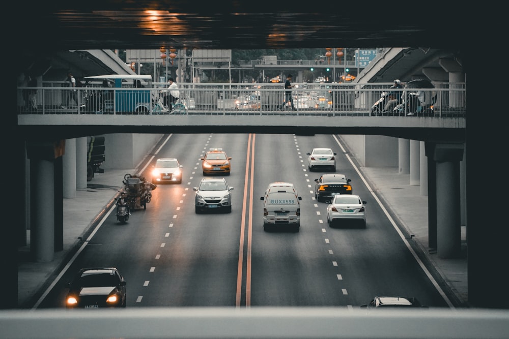 cars on road during night time