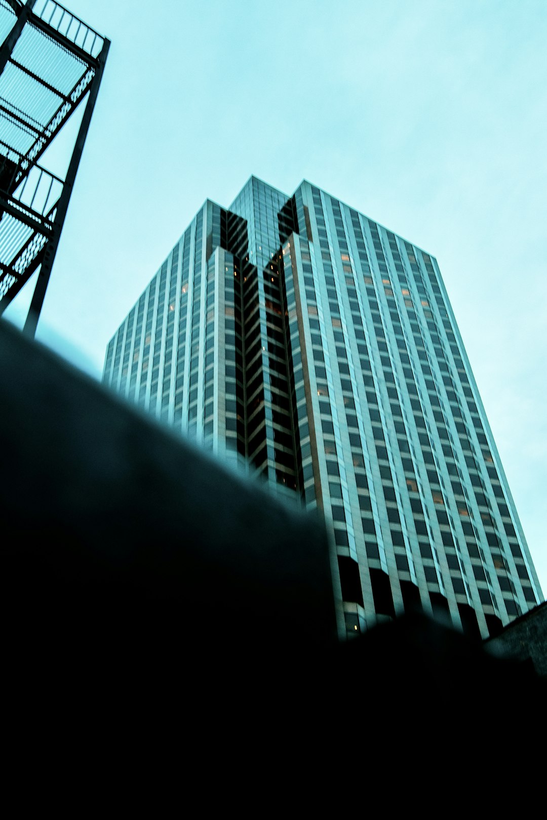 grayscale photo of high rise building