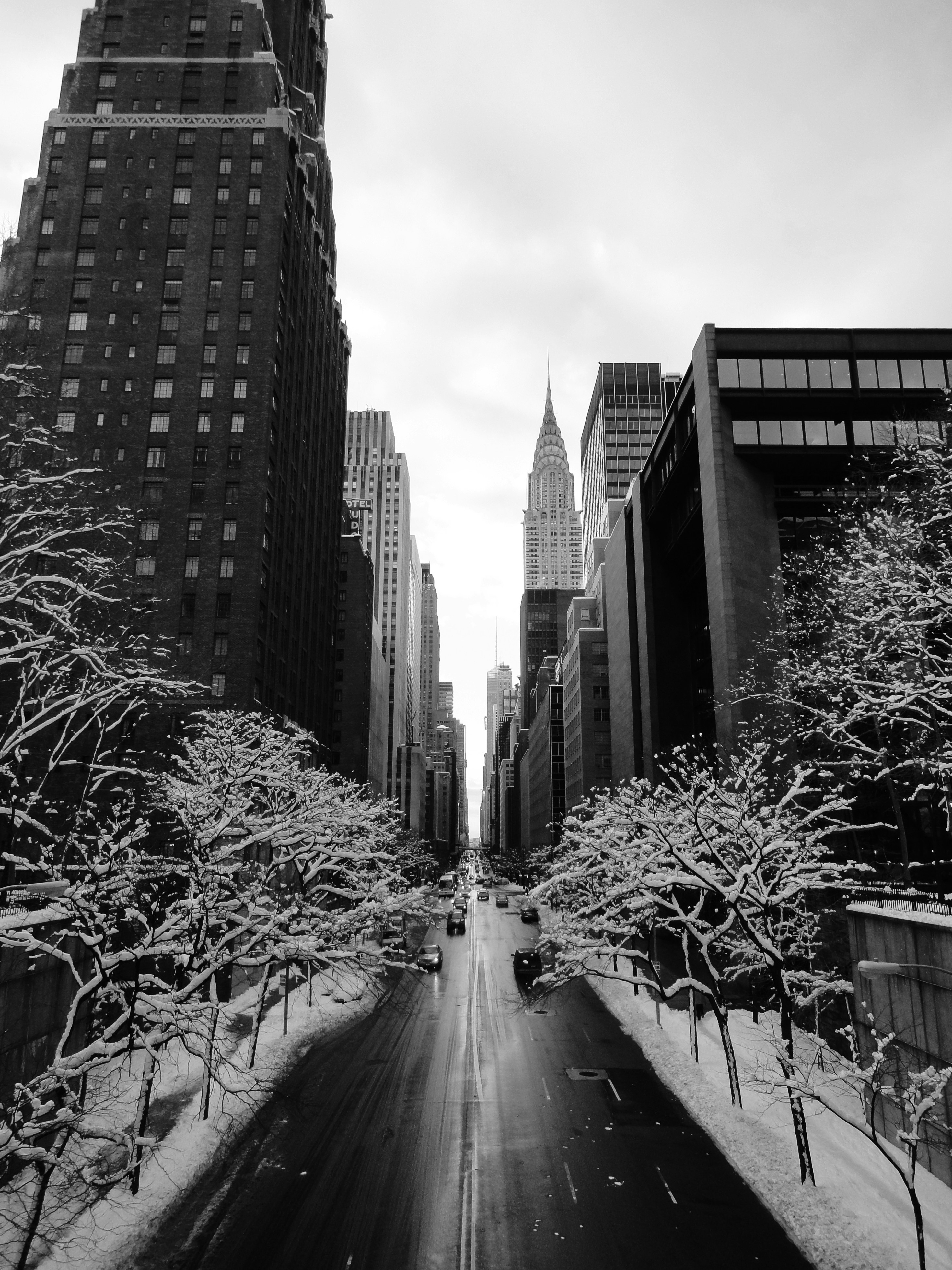 Manhattans 42nd street on a chilly winter Saturday