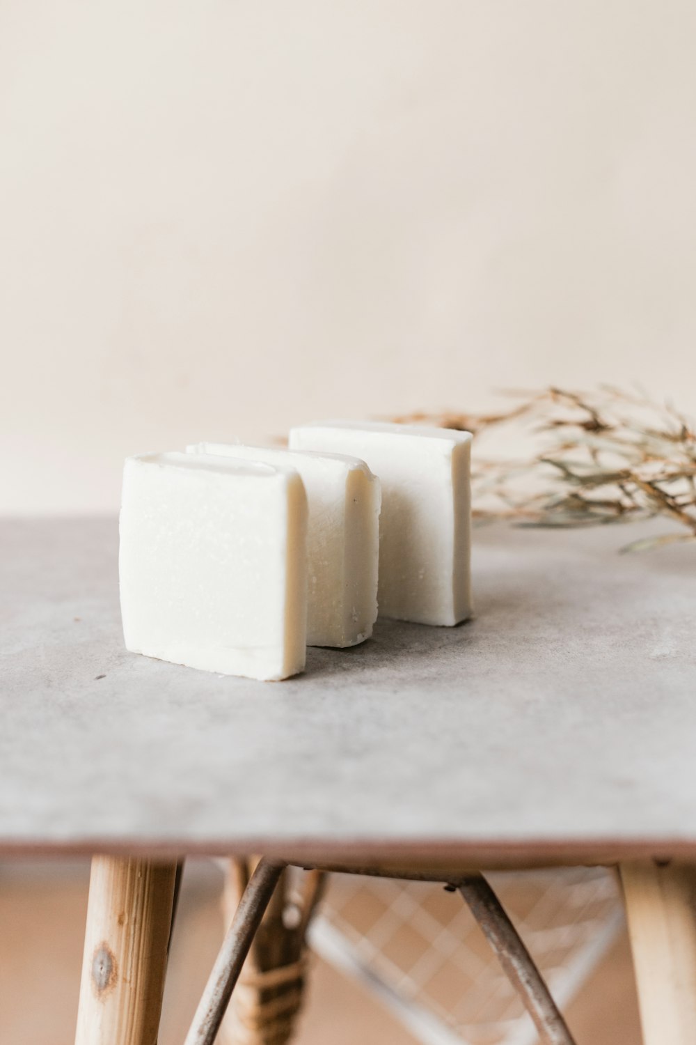 white cheese on white table