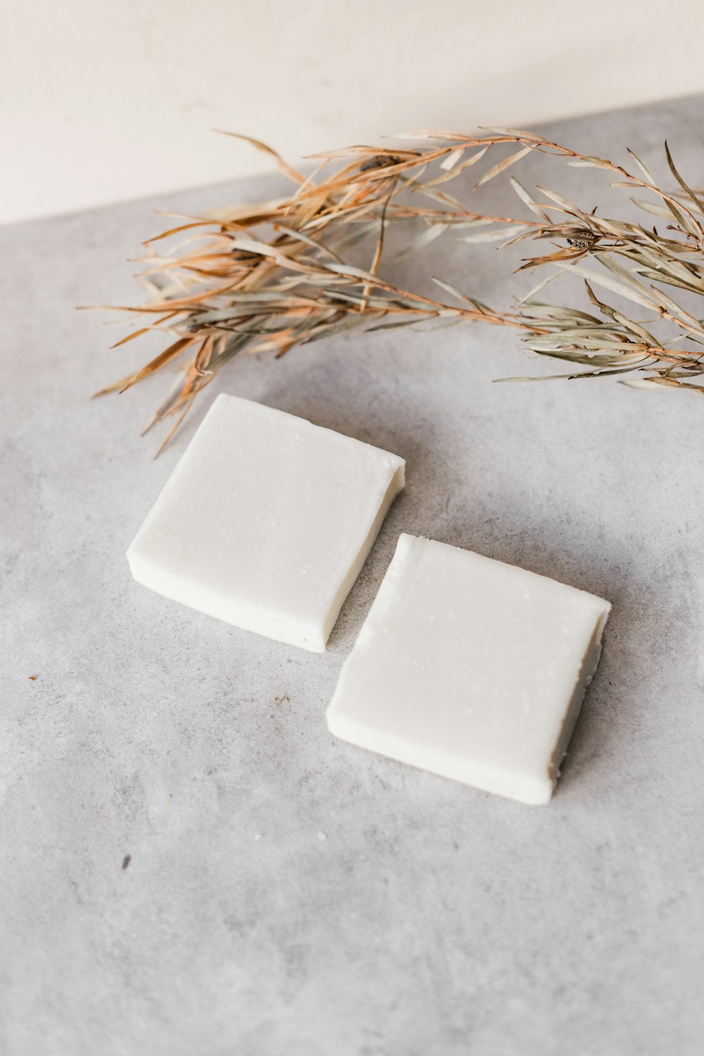 white square soap on white surface